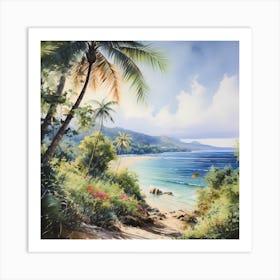 AI Luminous Tropics Art Print