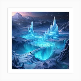 An Ephemeral Look At A Chilling Universe Trapped In An Unending Frost Crystalline Structures Within (1) Art Print