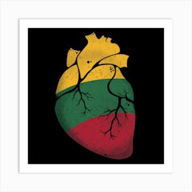 Lithuania Heart Flag Art Print