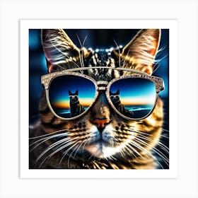 Cat With Sunglasses Art Print