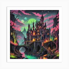 Castle At Night Art Print