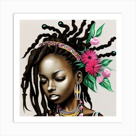 Dreadlock Girl Art Print