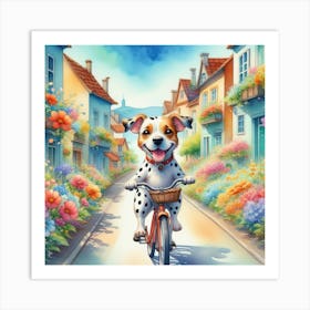 Dalmatian On A Bicycle art Art Print