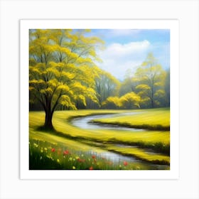 Yellow Trees In The Spring Art Print