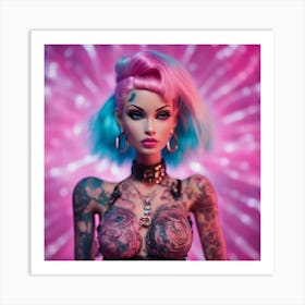 Tattoo Nebula Barbie 1 Art Print