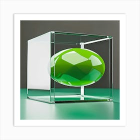 Green Glass Cube 1 Art Print