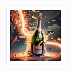 Bottle Of Champagne Art Print