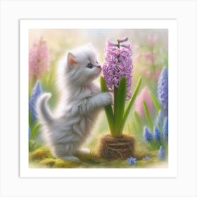 Hyacinth Cat Art Print