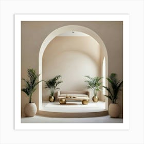 Living Room With Plants 2 Art Print