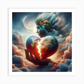 Earth In The Hands Of A Woman 4 Art Print