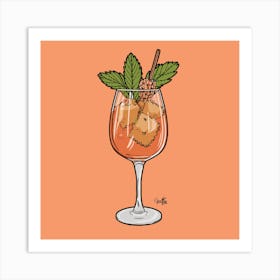 Aperol Spritz & Orange - Aperol, Spritz, Aperol spritz, Cocktail, Orange, Drink 2 Art Print