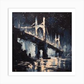 Bridge At Night 1 Art Print