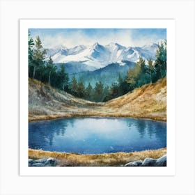 Pond In The Mountains Art Print