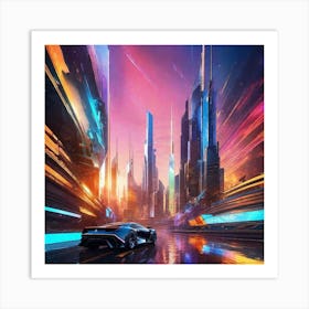 Futuristic City 105 Art Print