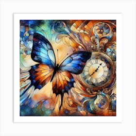 Mosaic butterfly 3 Art Print