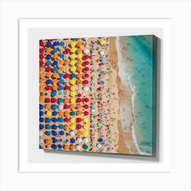 Colorful Umbrellas On The Beach Art Print