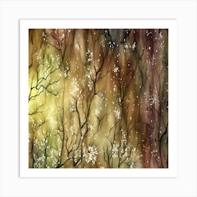 Watercolor Tree Background Art Print