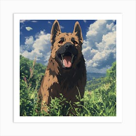 Giant Angry German Shepherd Dog 2 Art Print