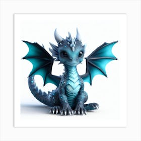 Blue Dragon Kid 3 Art Print