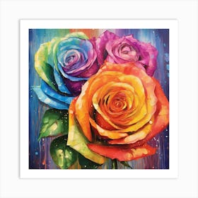 Rainbow Roses 1 Art Print