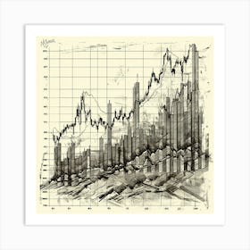 Graph Of The Stock Market Art Print