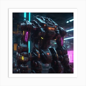 Robot In A Futuristic City Art Print