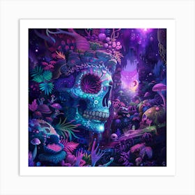 Psychedelic Skull 20 Art Print