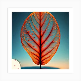 Orange leaf Art Print