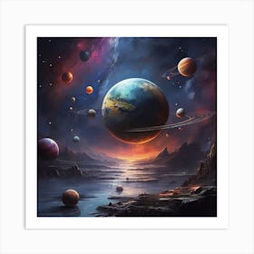 Planets In Space 1 Art Print