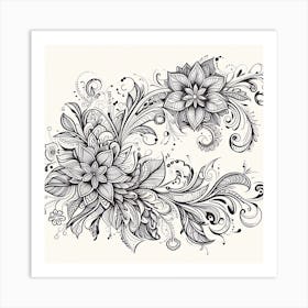 Floral Doodle Art Print