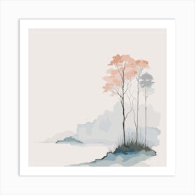 Watercolor Trees Art Print