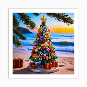 Christmas Tree On The Beach 4 Art Print