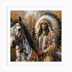 Symbolic Splendor: Native American Heritage in a Vibrant Historical Setting Art Print