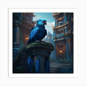 Blue Parrot Art Print