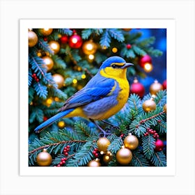 Christmas Bird Art Print