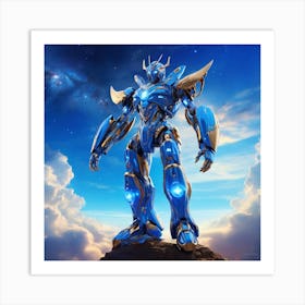 Blue Robot Art Print