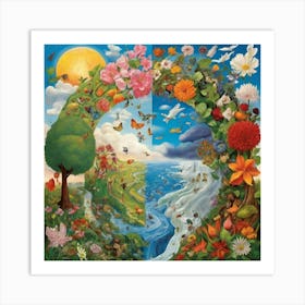 Default Earth Day And The Four Seasons Art Print