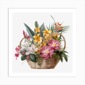 Basket Of Flowers 5 Art Print