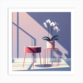 Orchids In A Pot Art Print