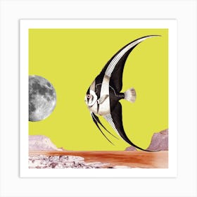 Plenty Of Fish In The Sea Yellow Square Art Print