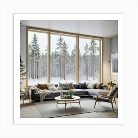 Living Room In Winter Art Print