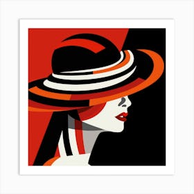 Portrait Of A Woman In A Hat 1 Art Print