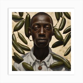 'Black Man With Peppers' Art Print