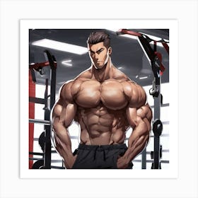 Anime Character In The Gym Art Print