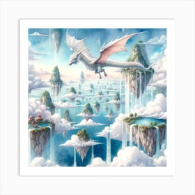 Dragons In The Sky Dreamscape Art Print