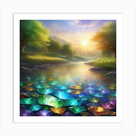 Rainbows In The Water Art Print