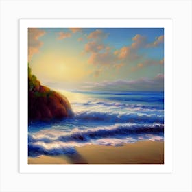 Sunset On The Beach Art Print