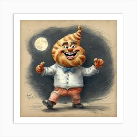 Croissant In The Moonlight Art Print