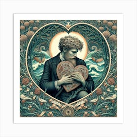 Man Holding A Heart Art Print