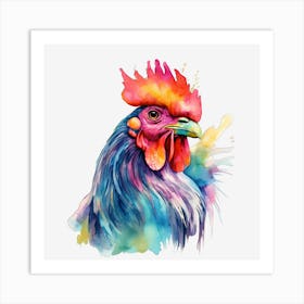 Colorful Rooster 1 Art Print